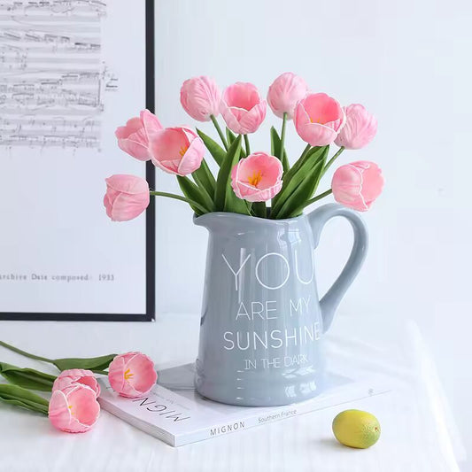 3pcs Artificial Flower Tulip Fake Flower Mother's Day Gift Wedding Party Ornament Hand Flower Tulips Bouquet Ceremony Decoration